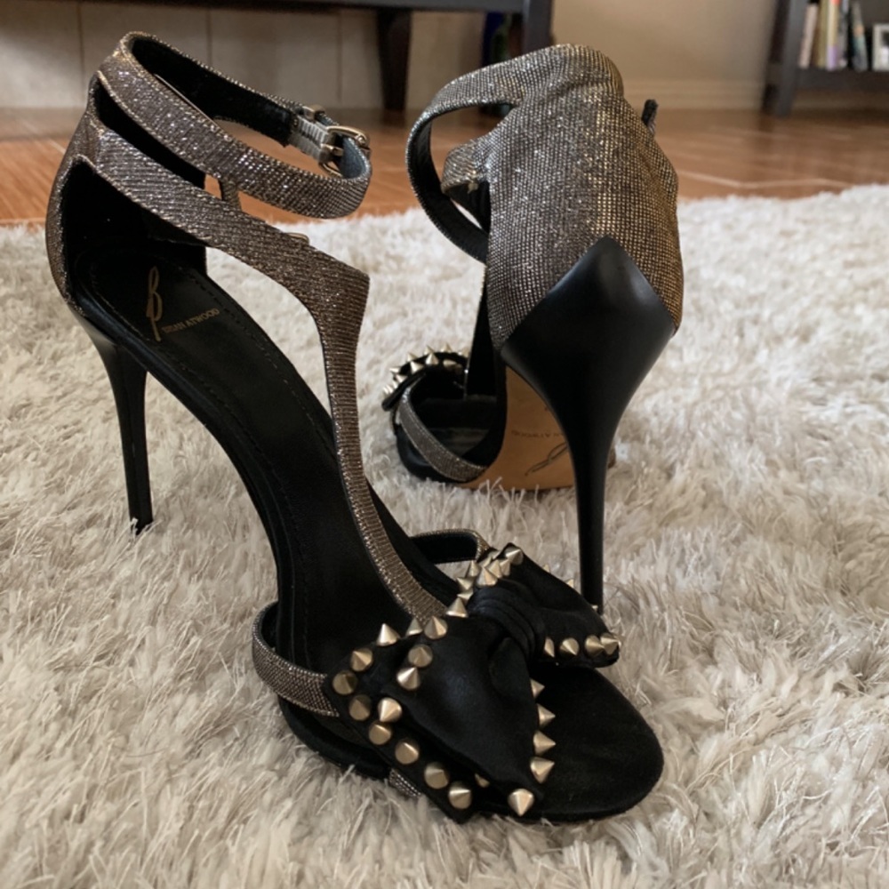 Brian Atwood Rockstud T-Strap Heels